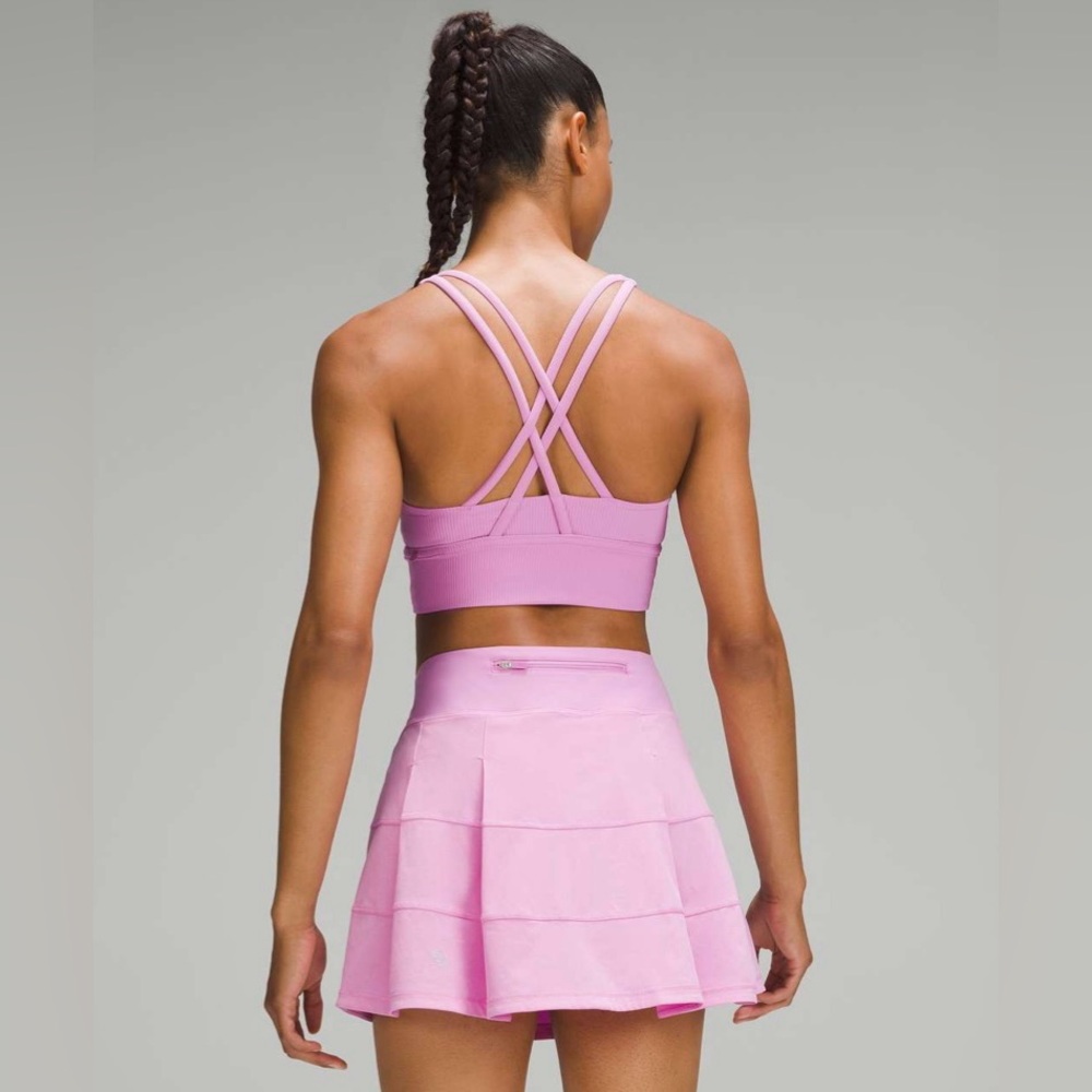 Lululemon Sz 14 Energy Longline Ribbed Bra *Medium Support in Dahlia Mauve Sz 14 - Picture 3 of 16